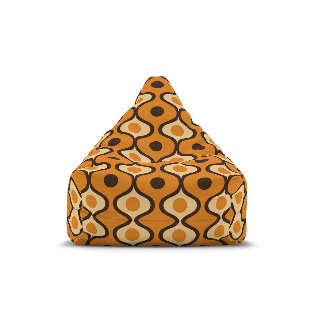 Retro Orange & Brown Geometric MCM Bean Bag Chair COVER | lovevisionkarma.com