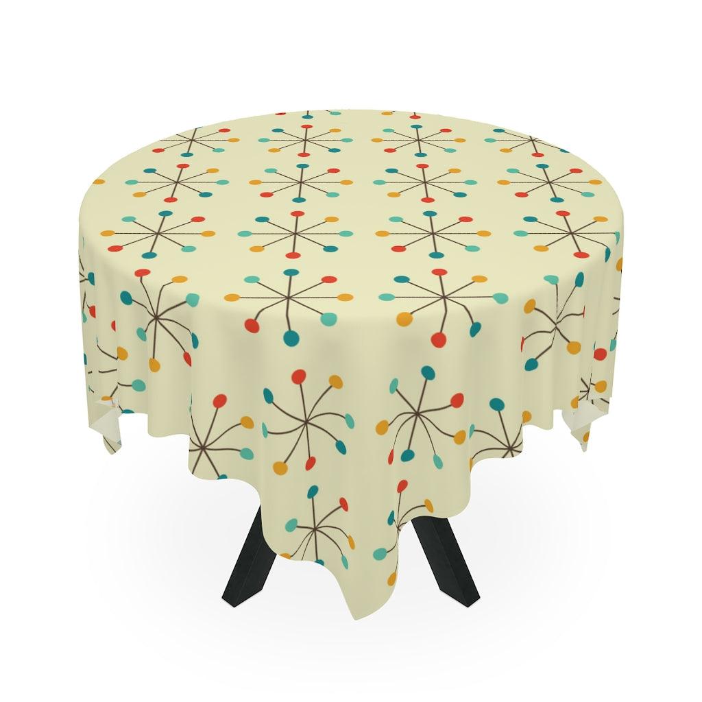 Atomic Starburst Mid Century Modern 50's, 60's Retro Colors Tablecloth | lovevisionkarma.com