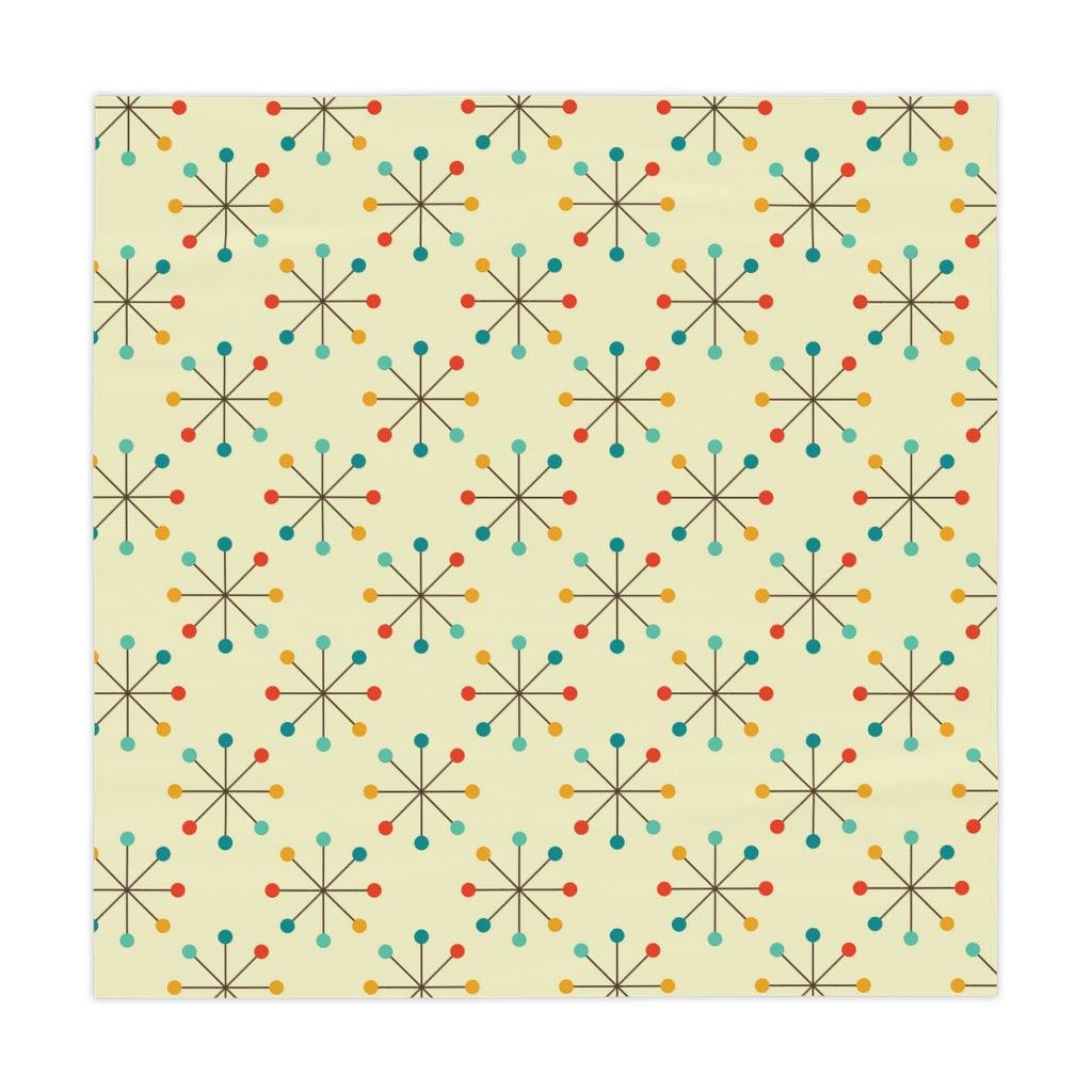 Atomic Starburst Mid Century Modern 50's, 60's Retro Colors Tablecloth | lovevisionkarma.com