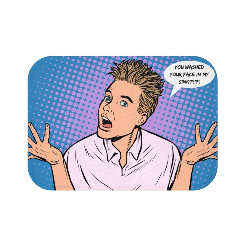 "Washed Your Face" Comic Pop Art Funny Bath Mat | lovevisionkarma.com