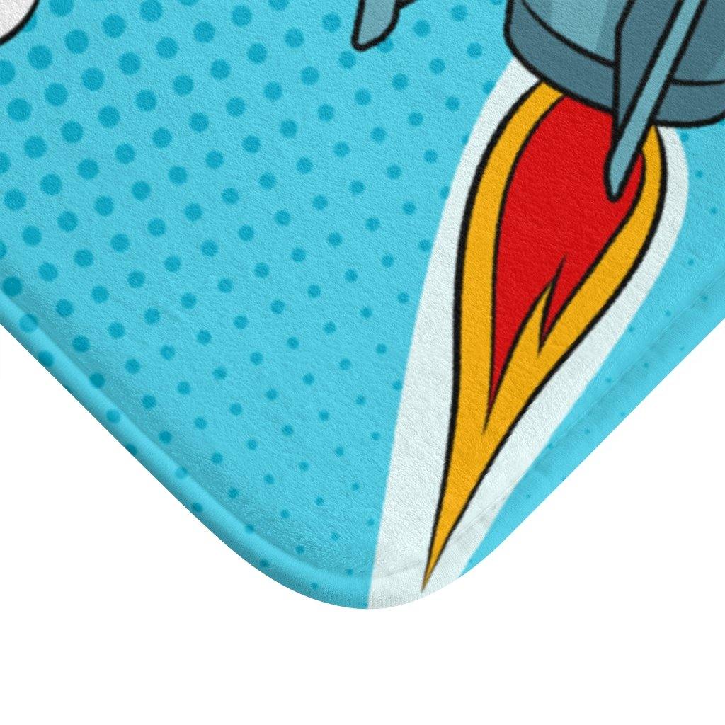 "Stonks" Female Comic Pop Art Funny Bath Mat | lovevisionkarma.com
