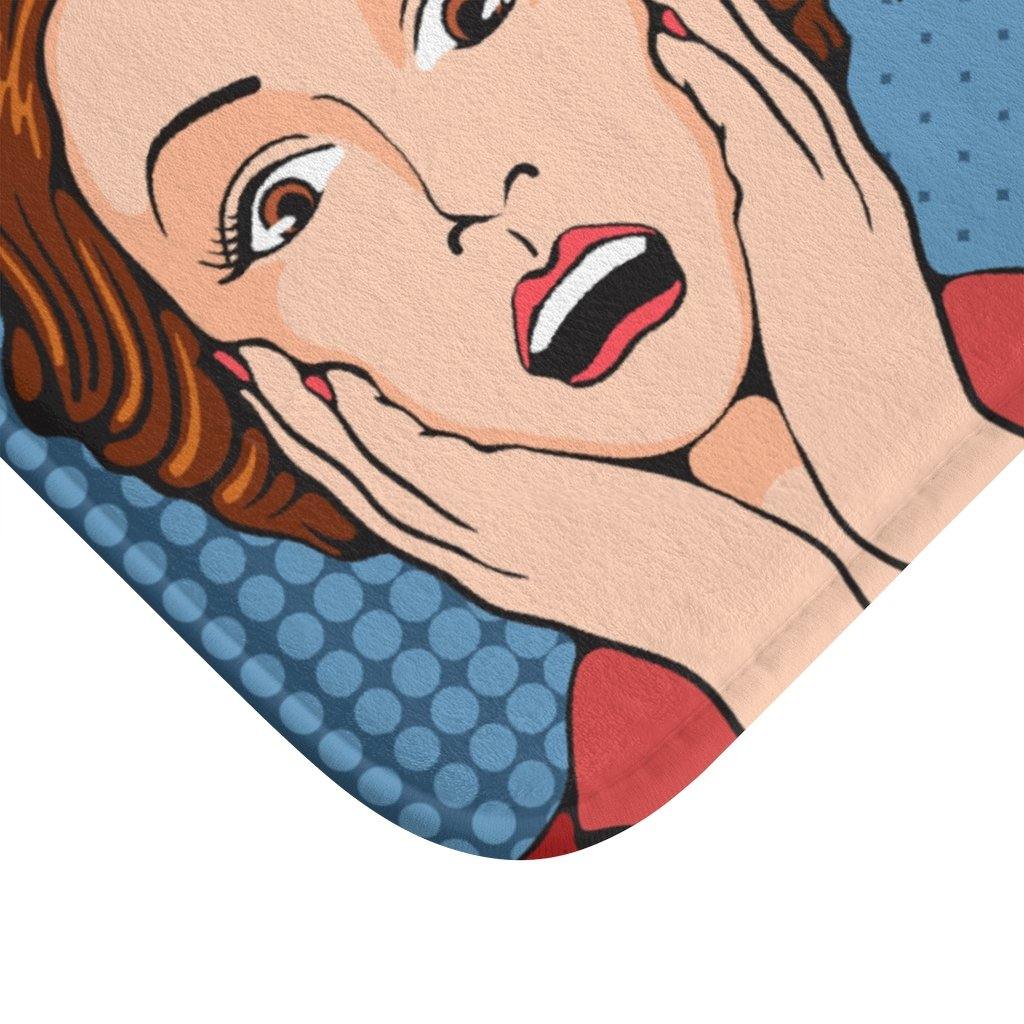 "Too Peopley" Comic Pop Art Funny Bath Mat | lovevisionkarma.com