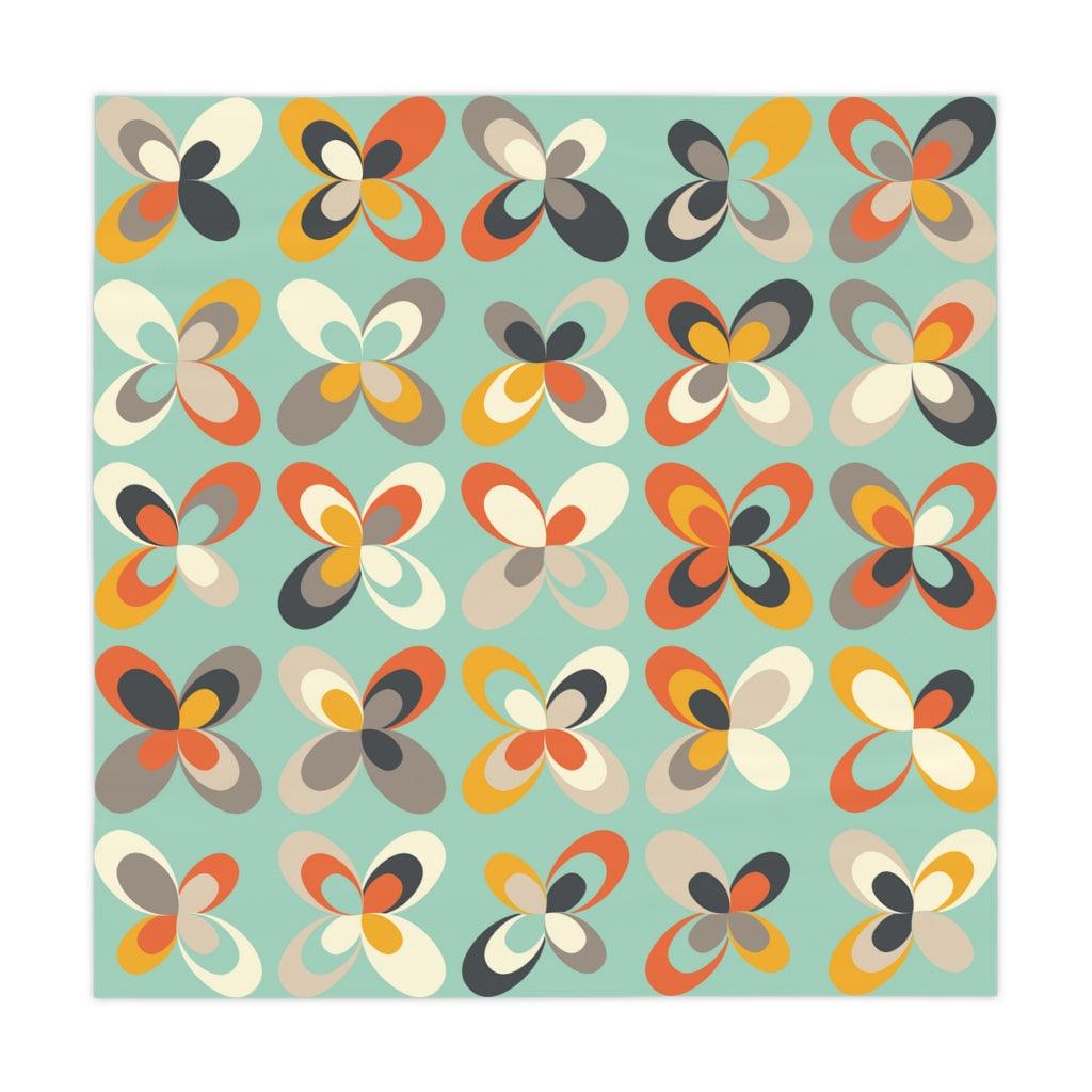 Retro MCM Danish Scandi Leaves Mint Tablecloth | lovevisionkarma.com