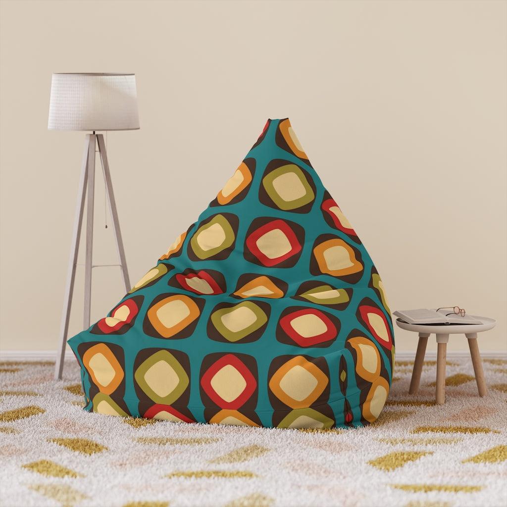 Retro Mod Squares Multicolor MCM Bean Bag Chair COVER | lovevisionkarma.com