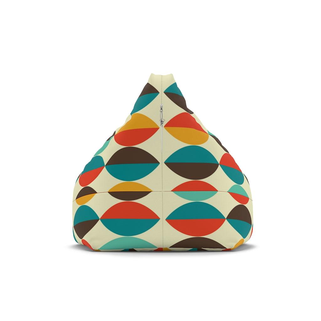 Mid Century Retro Ovals Multicolor Bean Bag Chair COVER | lovevisionkarma.com