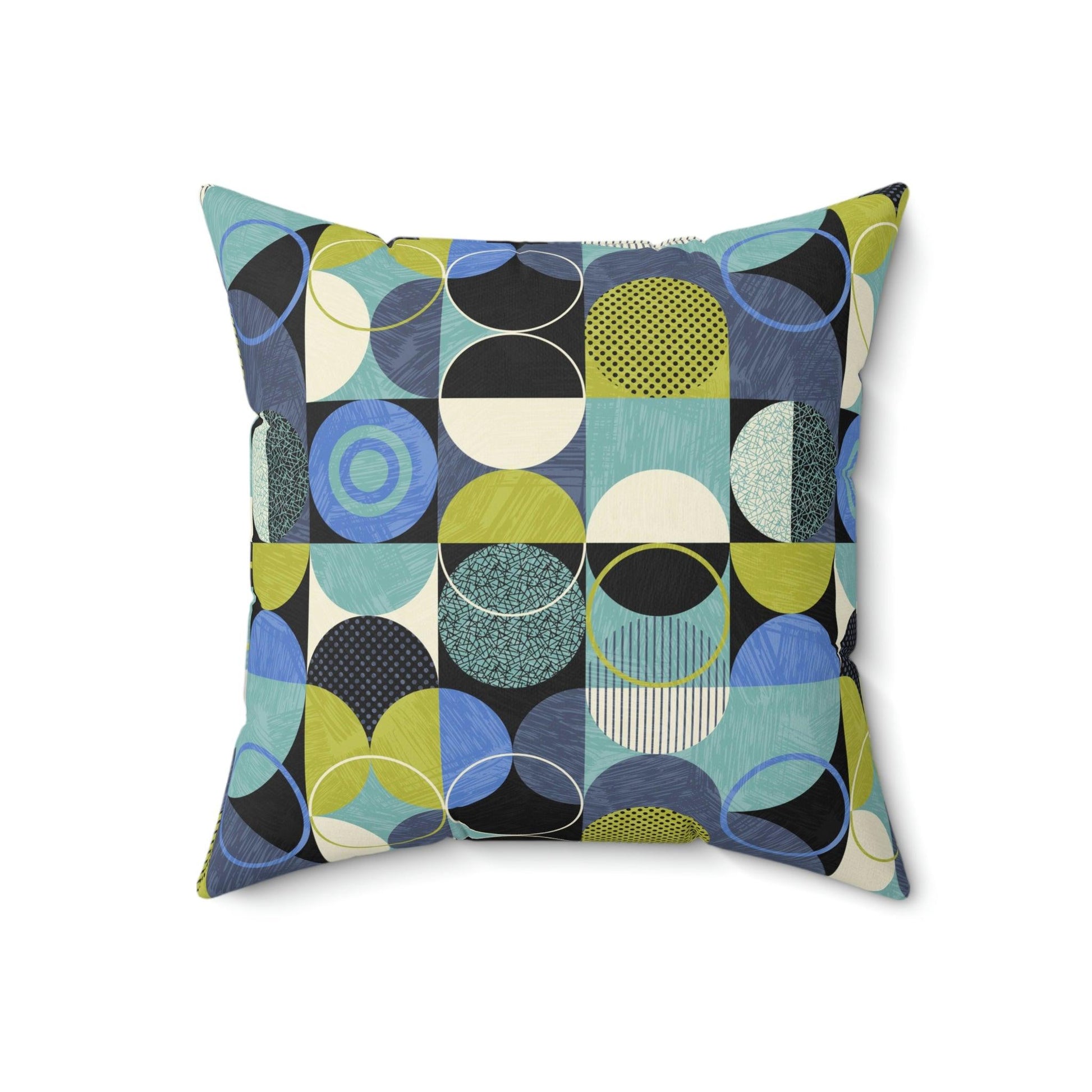 Retro Style Mid Century Mod Green & Blue Pillow | lovevisionkarma.com