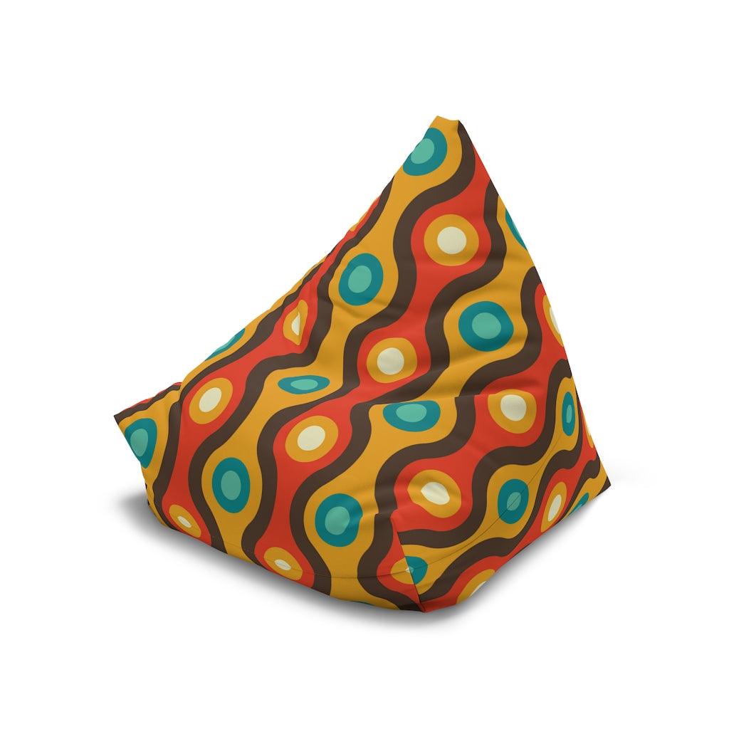 Mid Century Mod Groovy Multicolor Bean Bag Chair COVER | lovevisionkarma.com