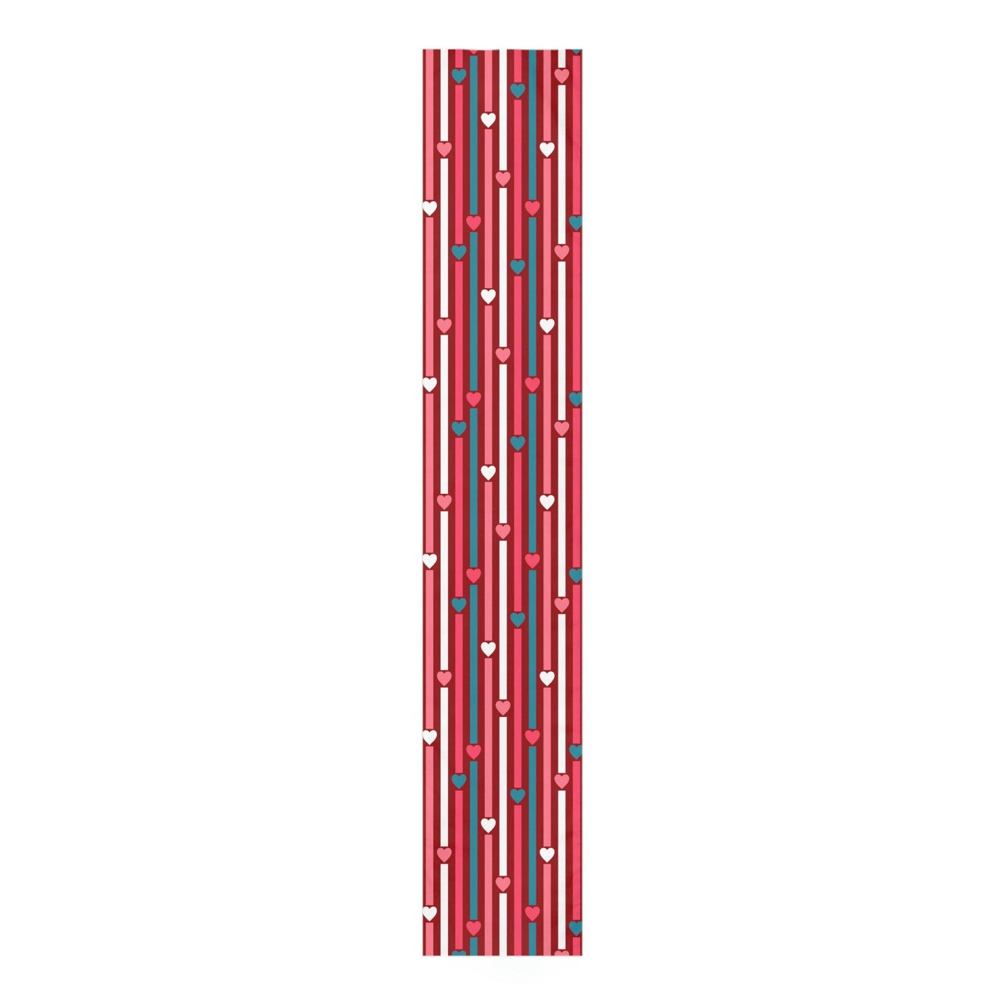 Retro MCM Valentine's Red, Pink and Blue Table Runner | lovevisionkarma.com