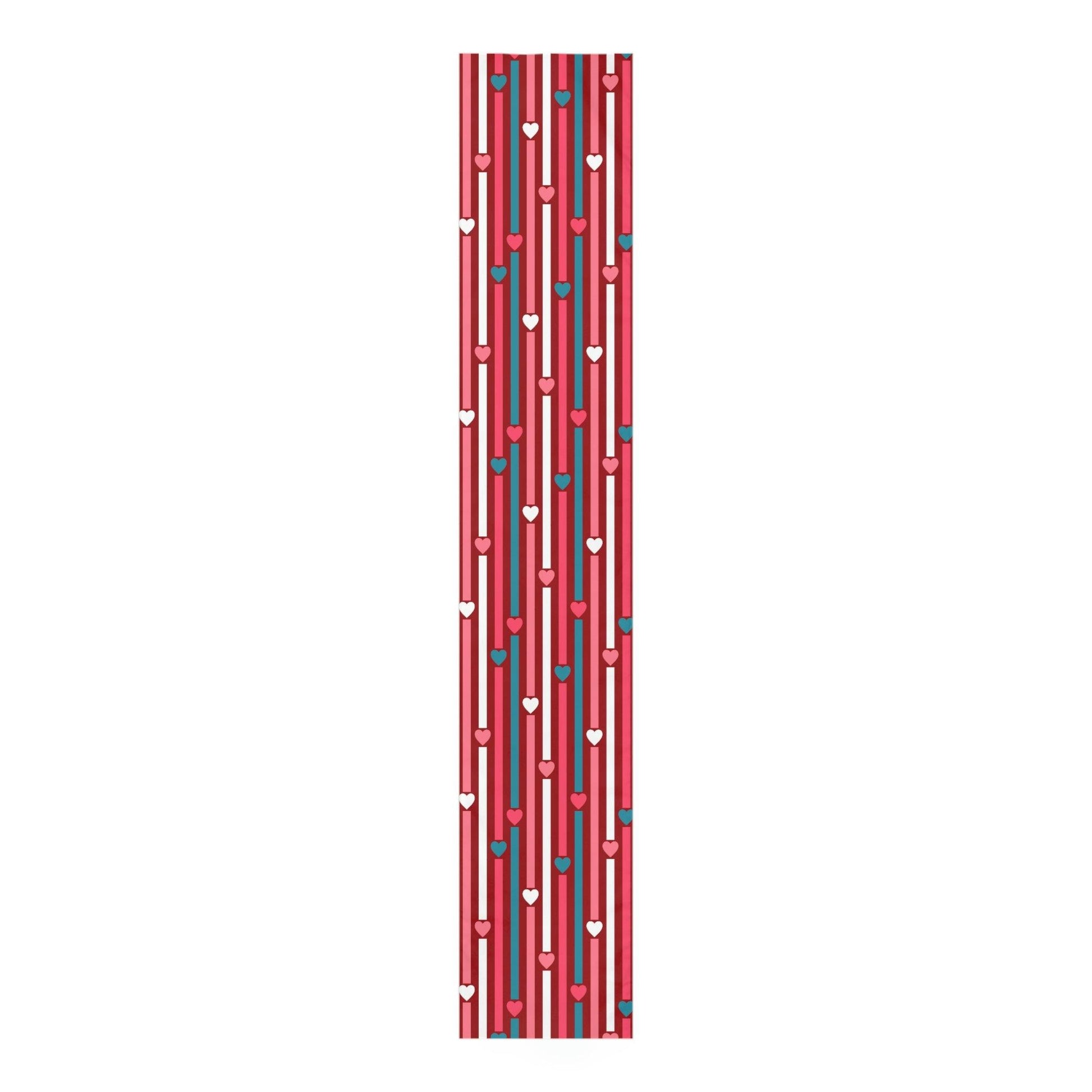 Retro MCM Valentine's Red, Pink and Blue Table Runner | lovevisionkarma.com
