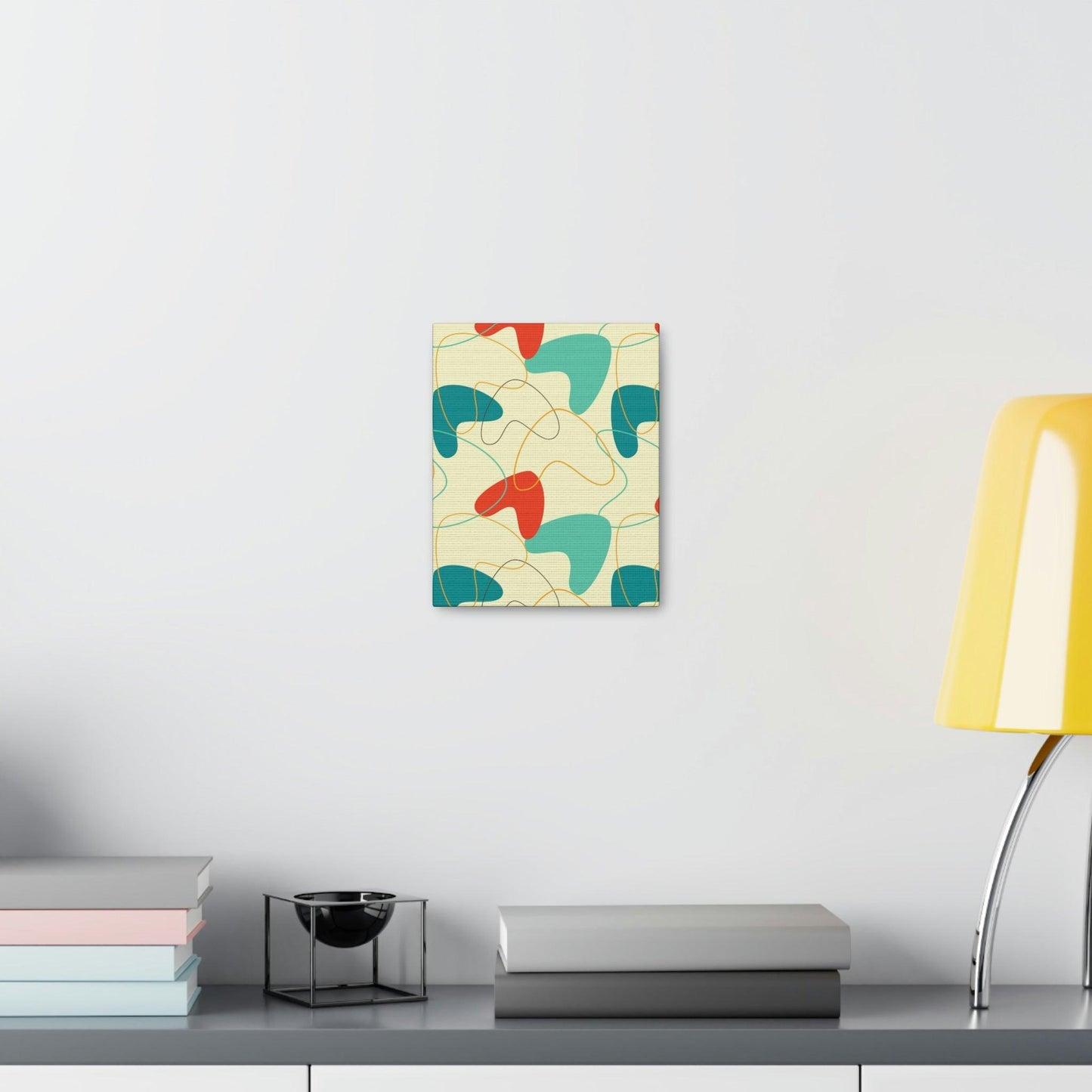 Retro 50s Atomic Boomerang Mid Century Mod, Canvas Gallery Wrap Wall Art | lovevisionkarma.com