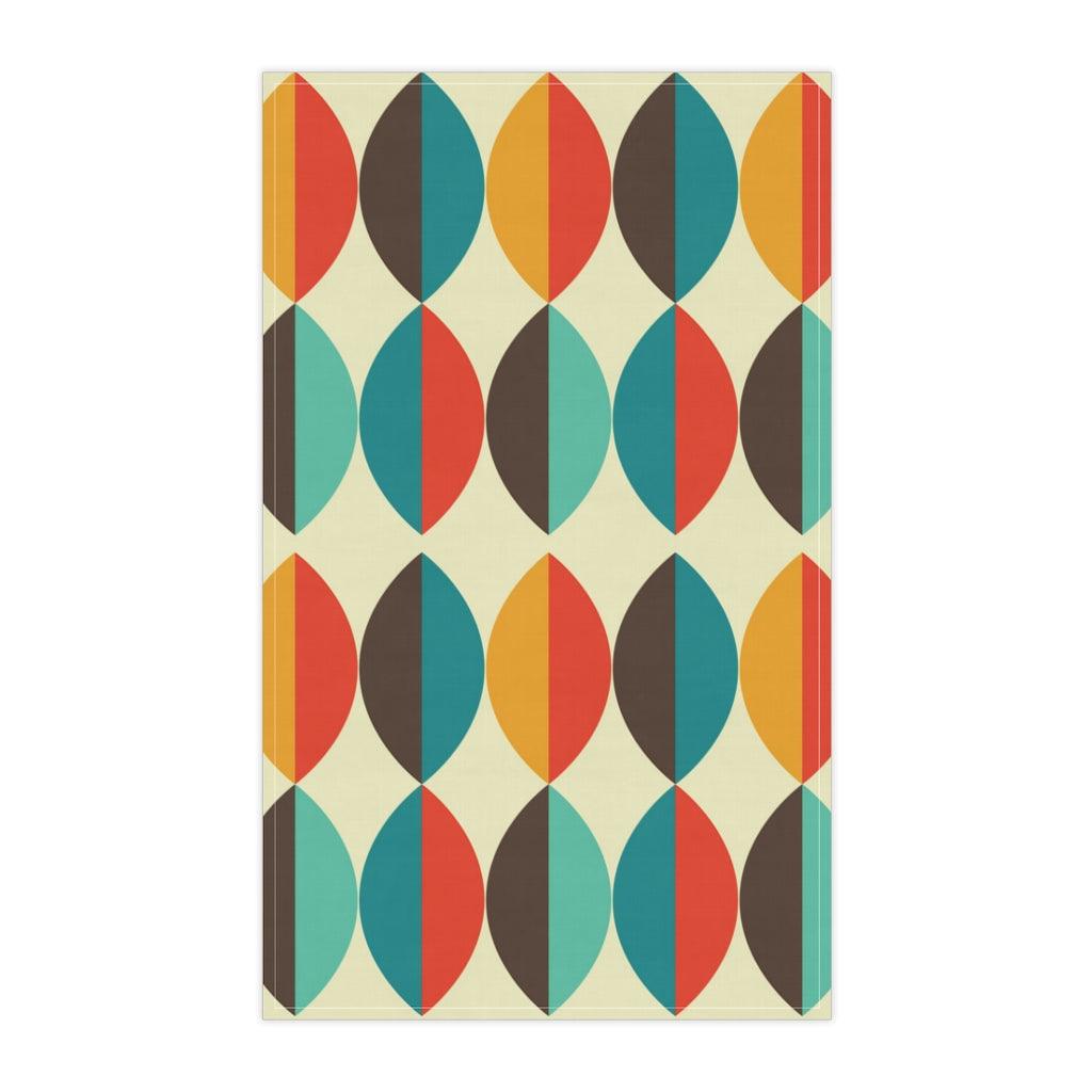 Retro 50's Mid Century Mod Colorful Ovals Kitchen Towel | lovevisionkarma.com