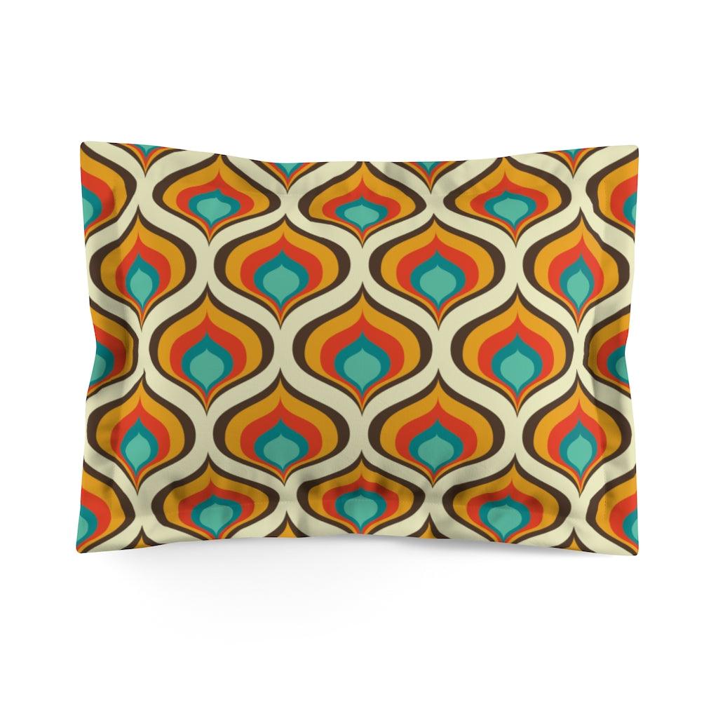 Retro Onion Orange & Blue Mid Century Modern Pillow Sham | lovevisionkarma.com