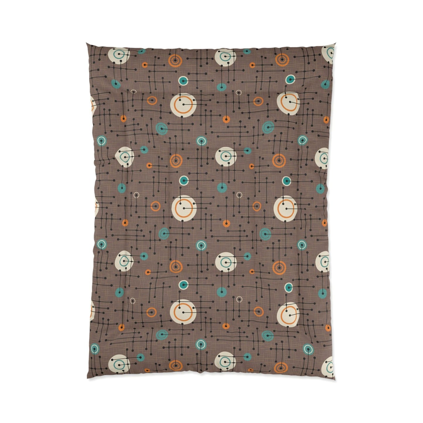 Retro 50s Eames Inspired Mid Century Mod Brown Comforter | lovevisionkarma.com