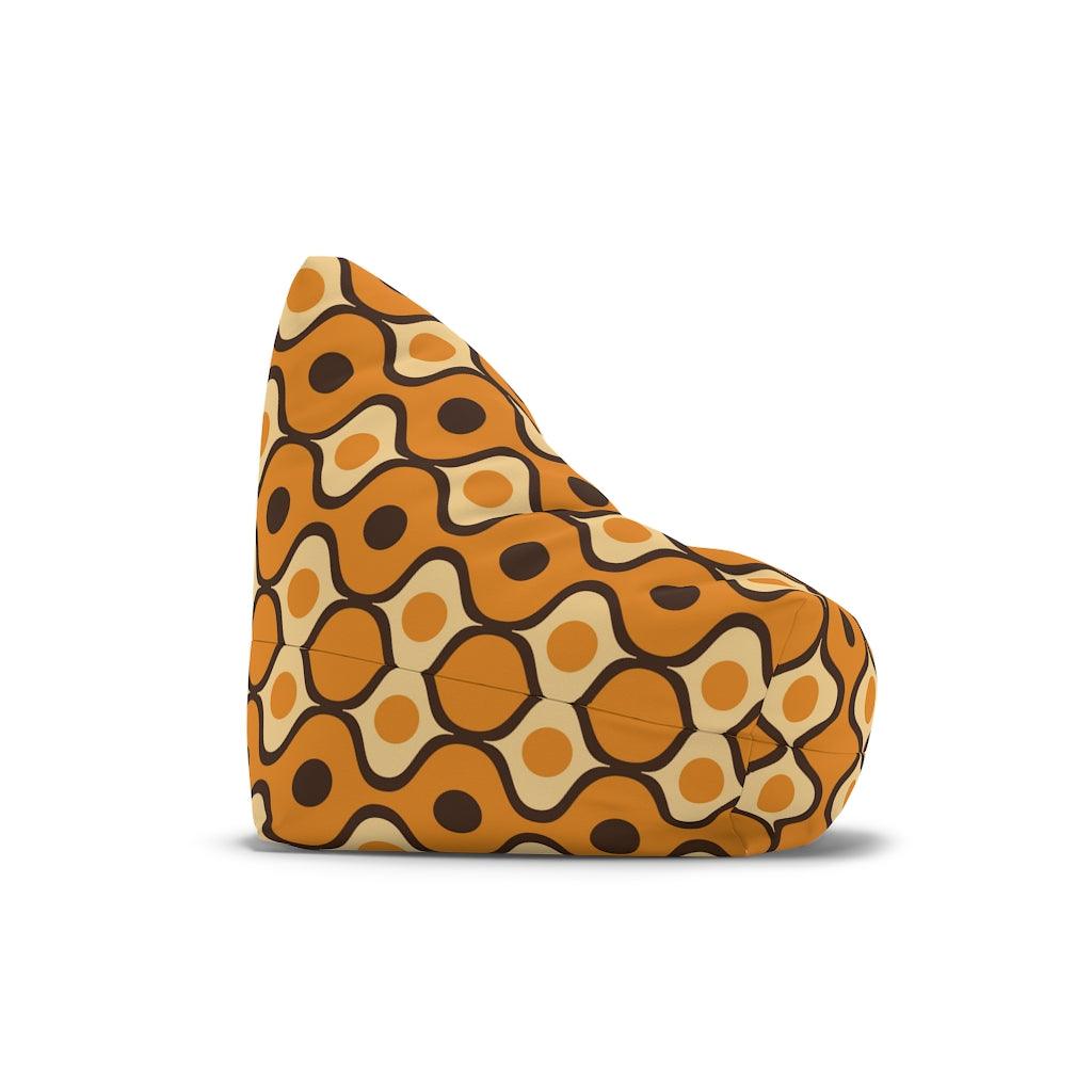 Retro Orange & Brown Geometric MCM Bean Bag Chair COVER | lovevisionkarma.com