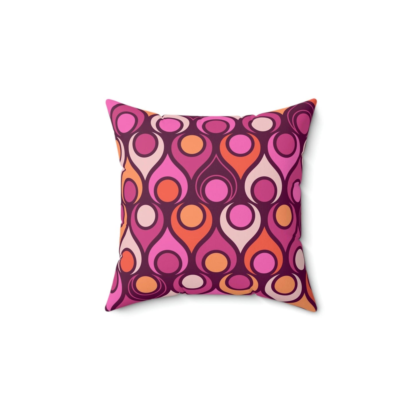 Mid Century Mod Magenta Purple Retro Geo Pillow | lovevisionkarma.com