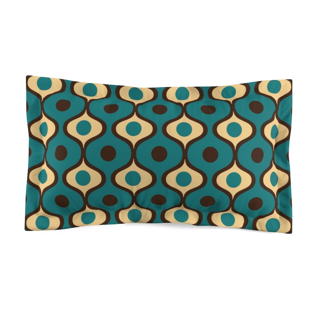 Retro 60's, 70's, Mid Century Modern Geometric Blue Pillow Sham | lovevisionkarma.com