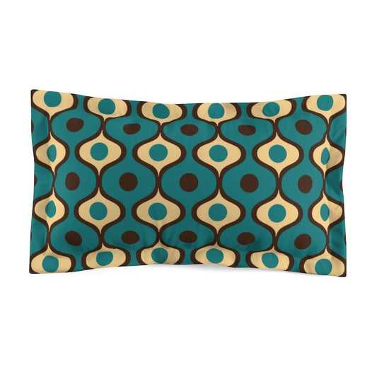 Retro 60's, 70's, Mid Century Modern Geometric Blue Pillow Sham | lovevisionkarma.com