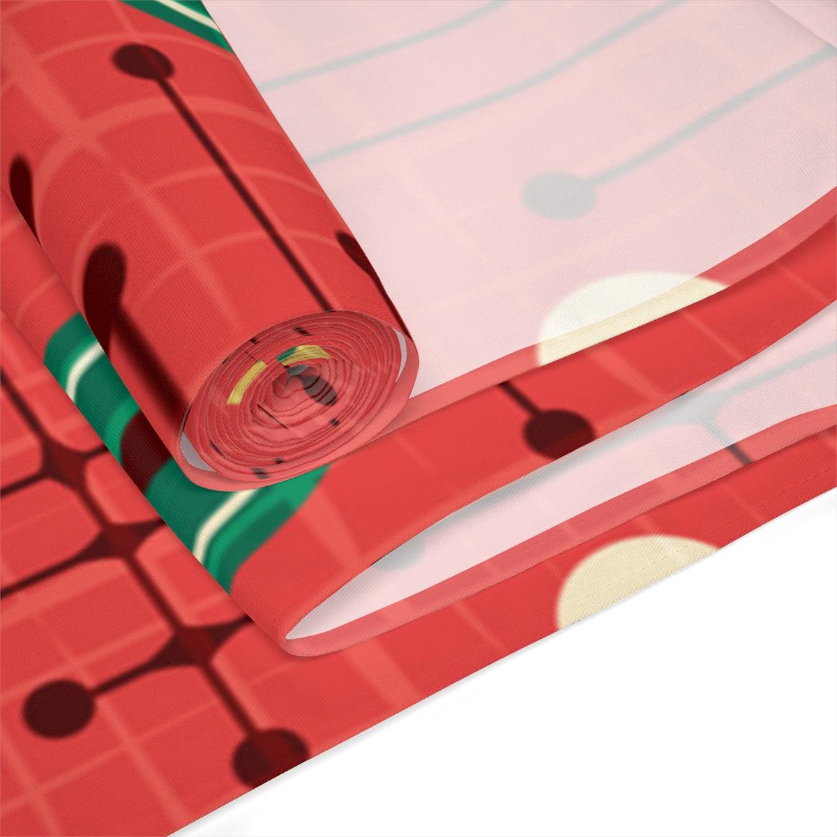 Christmas Mid Century Style Geometric Red Table Runner | lovevisionkarma.com