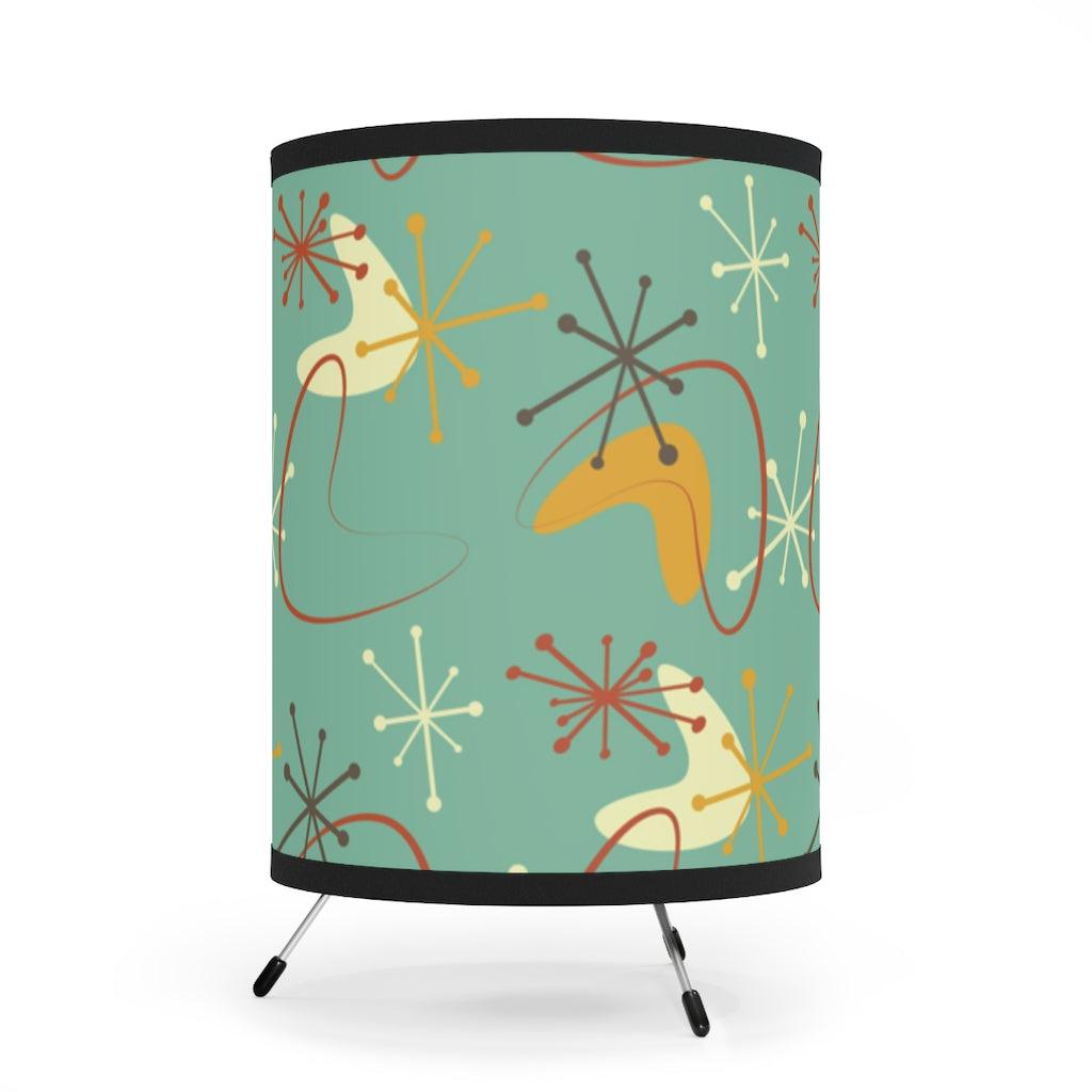 Atomic Burst & Boomerang MCM Blue Tabletop Lamp | lovevisionkarma.com