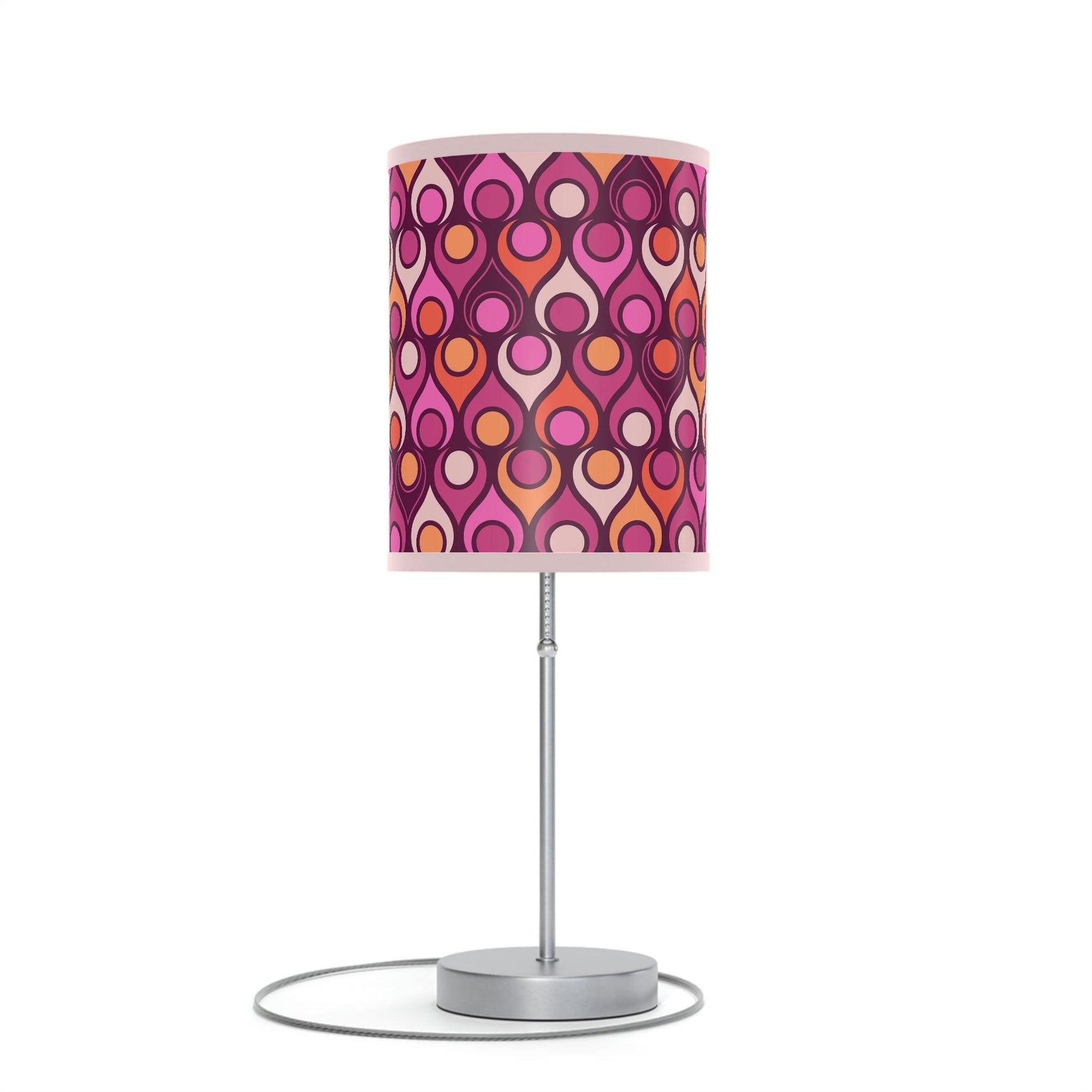 Groovy MCM Funky Geometric Purple, Magenta & Orange Tabletop Lamp | lovevisionkarma.com