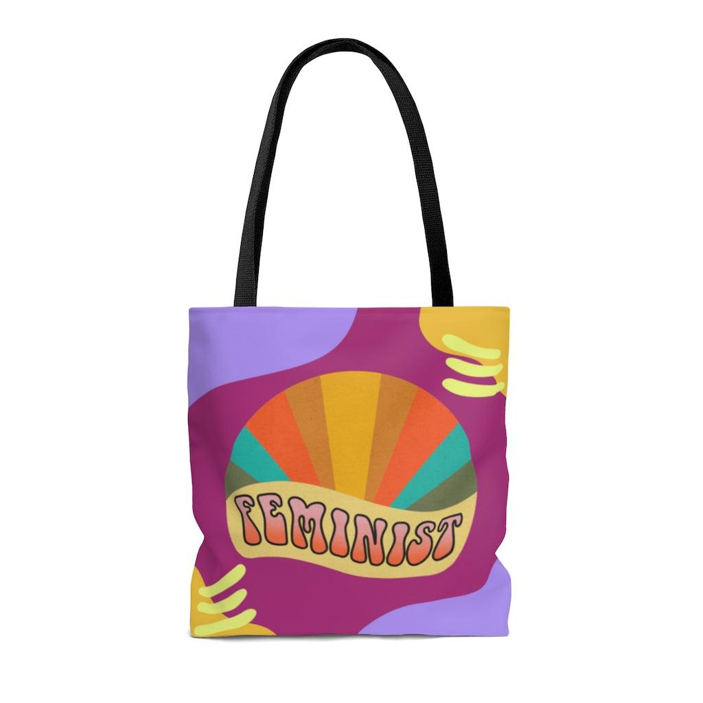 Retro Feminist 60s 70s Style Tote Bag | lovevisionkarma.com