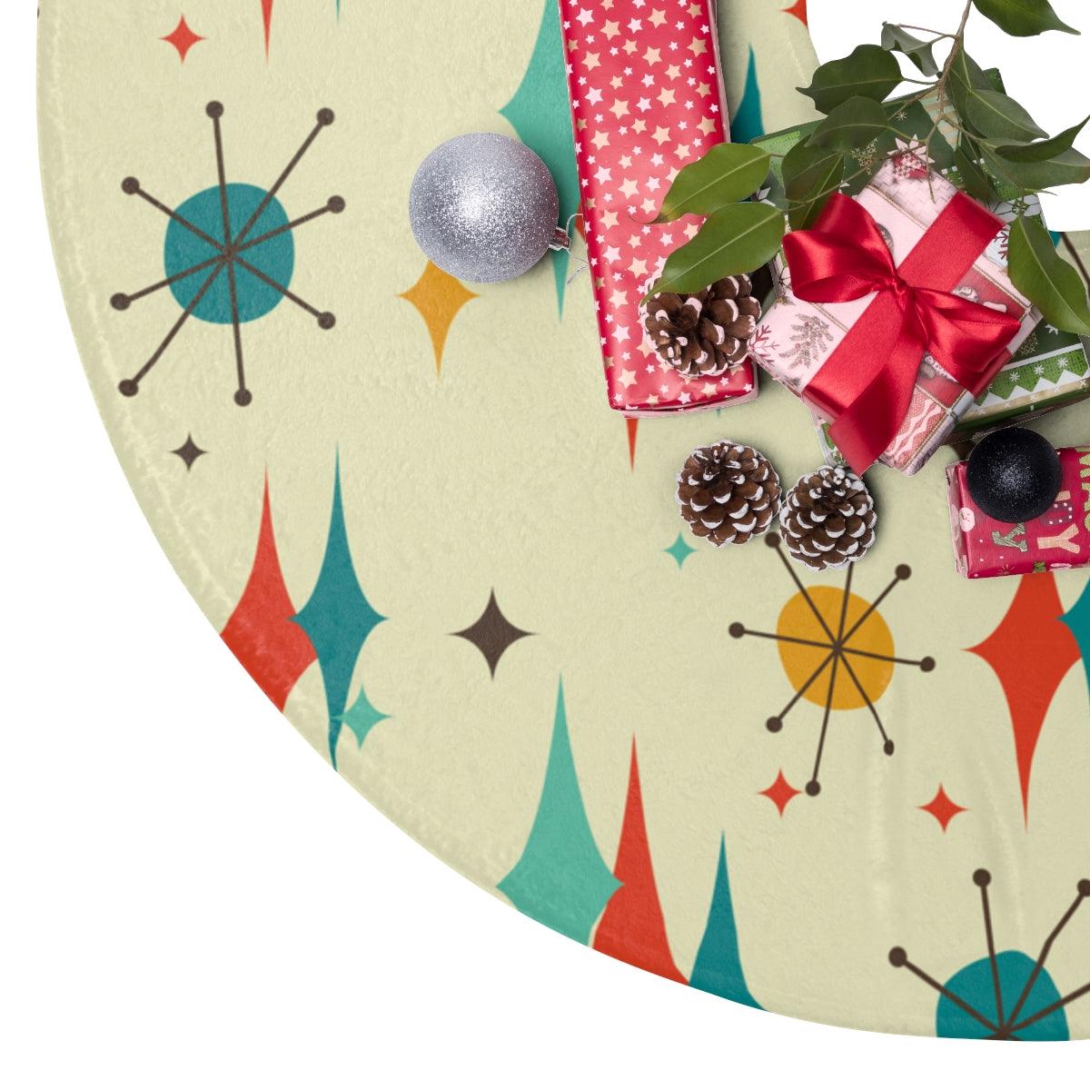 Atomic Burst Mid Century Christmas Tree Skirt | lovevisionkarma.com