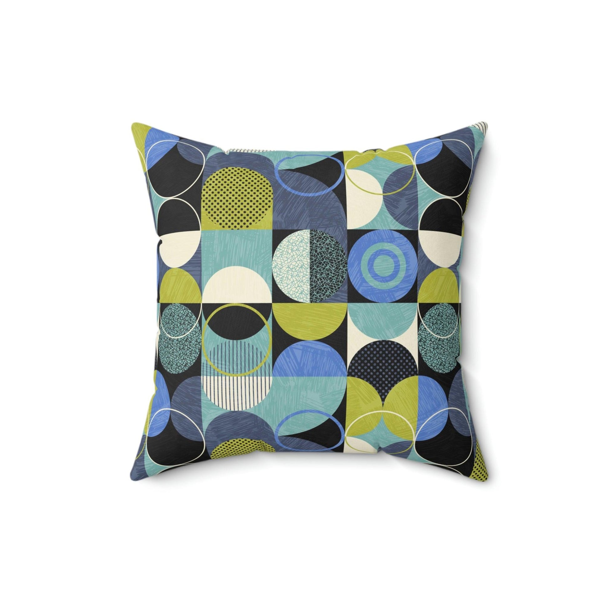 Retro Style Mid Century Mod Green & Blue Pillow | lovevisionkarma.com