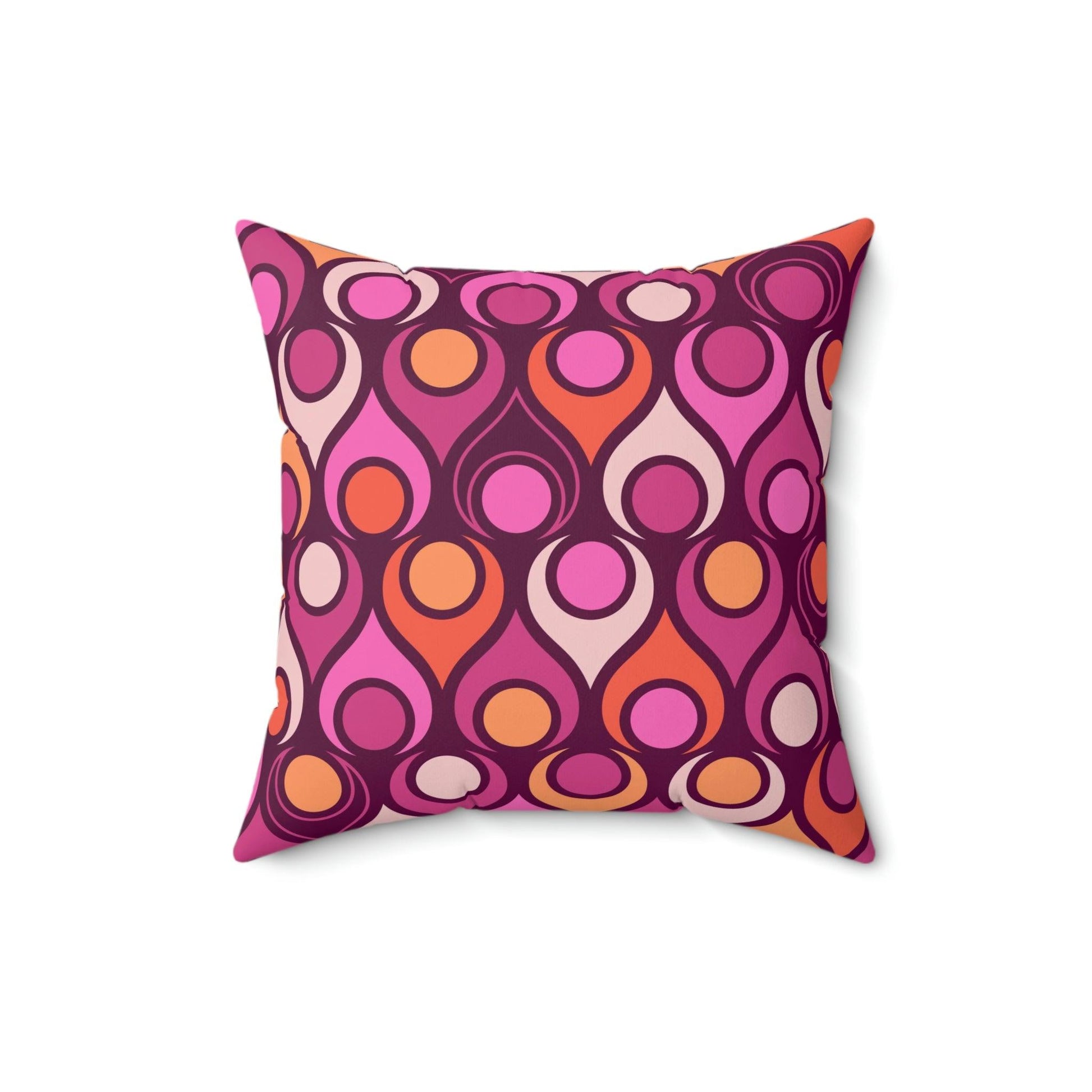 Mid Century Mod Magenta Purple Retro Geo Pillow | lovevisionkarma.com