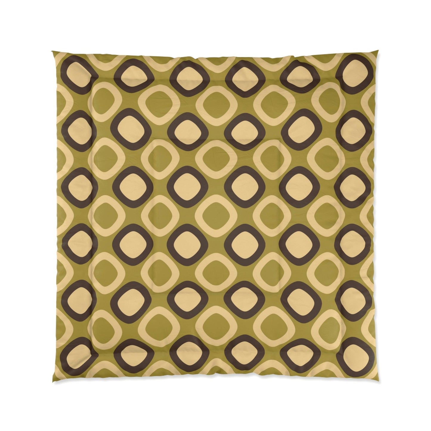 Retro Mod Squares MCM Green Comforter | lovevisionkarma.com