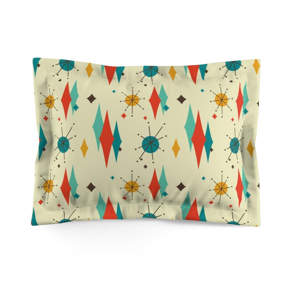 Retro 1950's Atomic Diamond Mid Century Modern Pillow Sham | lovevisionkarma.com
