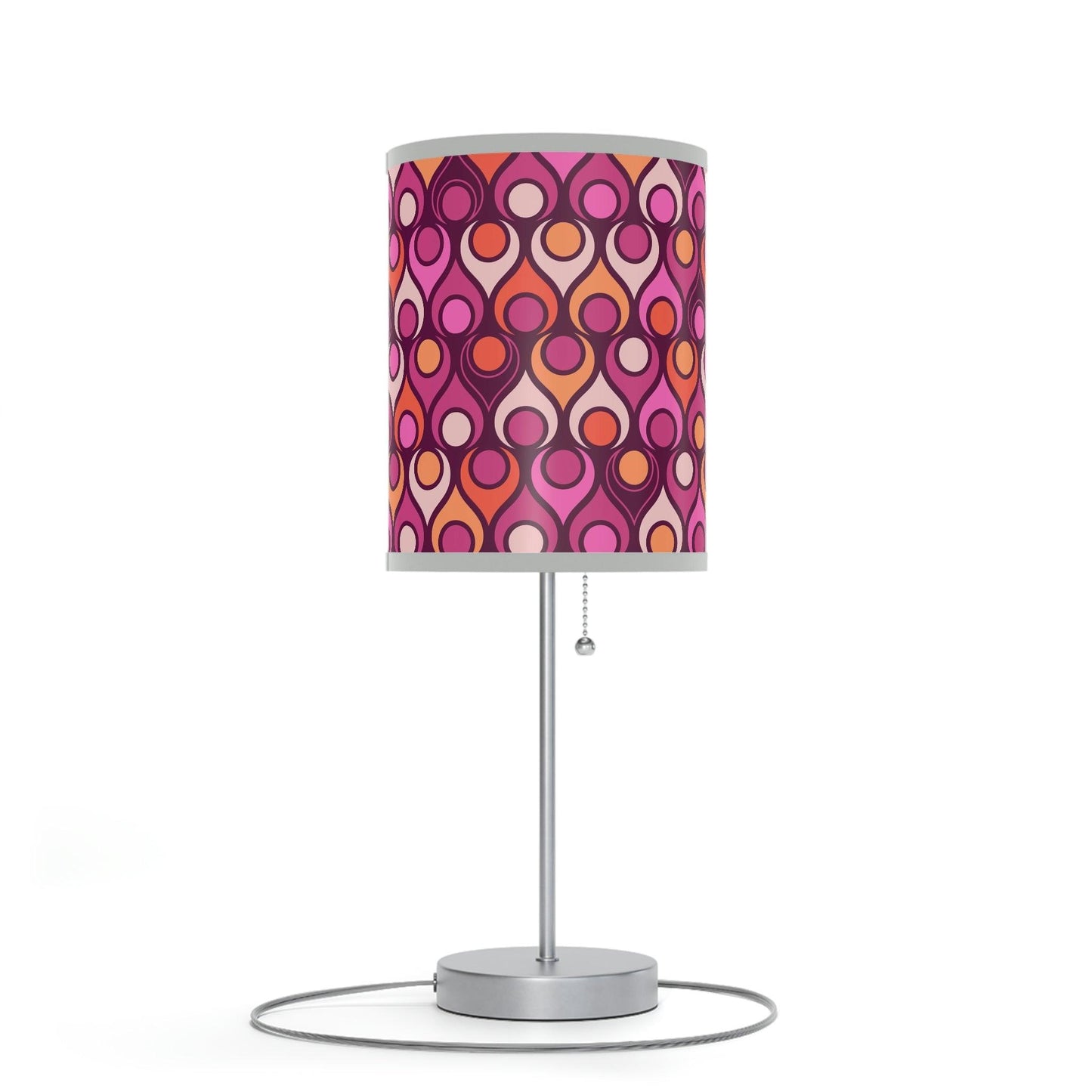 Groovy MCM Funky Geometric Purple, Magenta & Orange Tabletop Lamp | lovevisionkarma.com