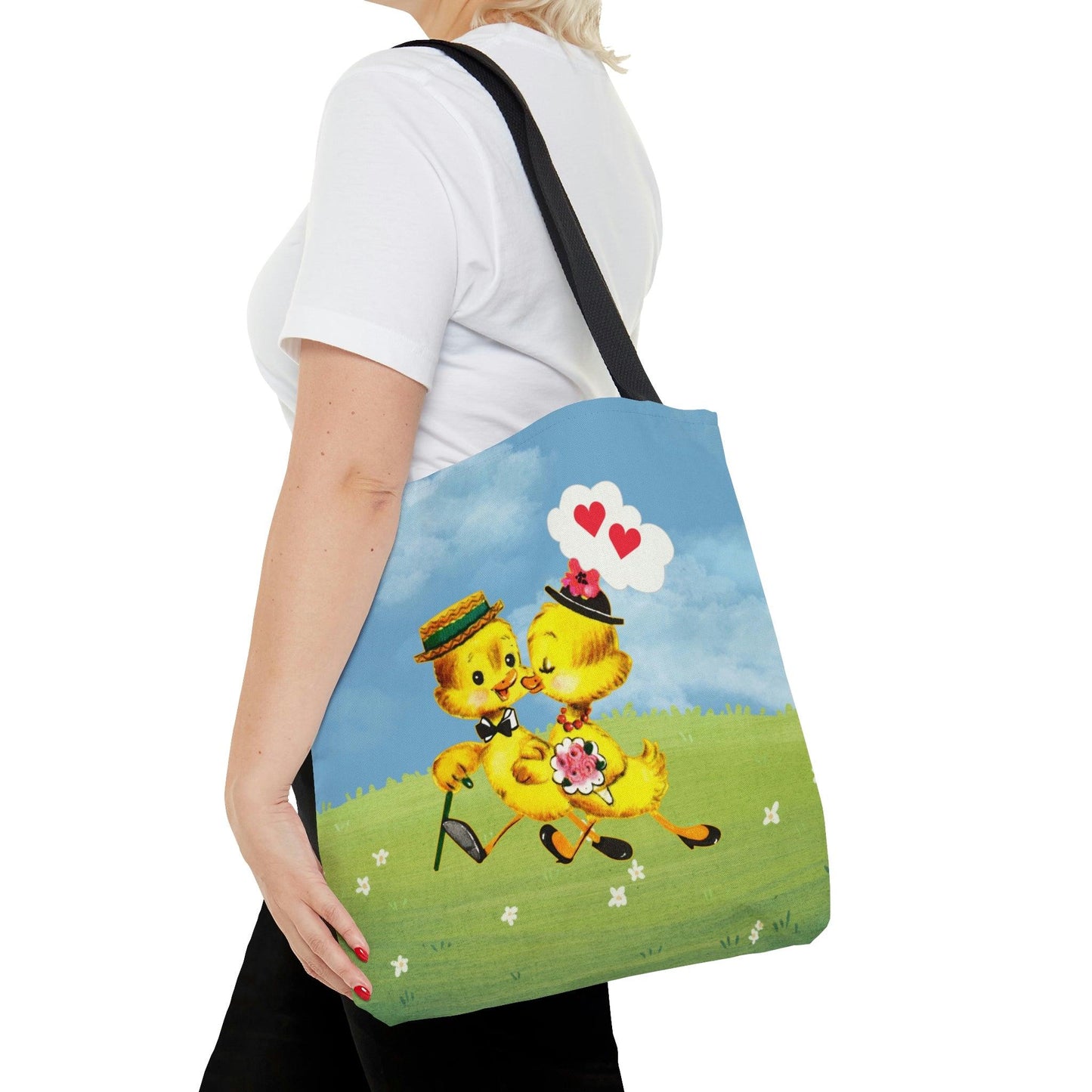 Vintage Kitsch Easter Chicks MCM Multicolor Tote Bag | lovevisionkarma.com