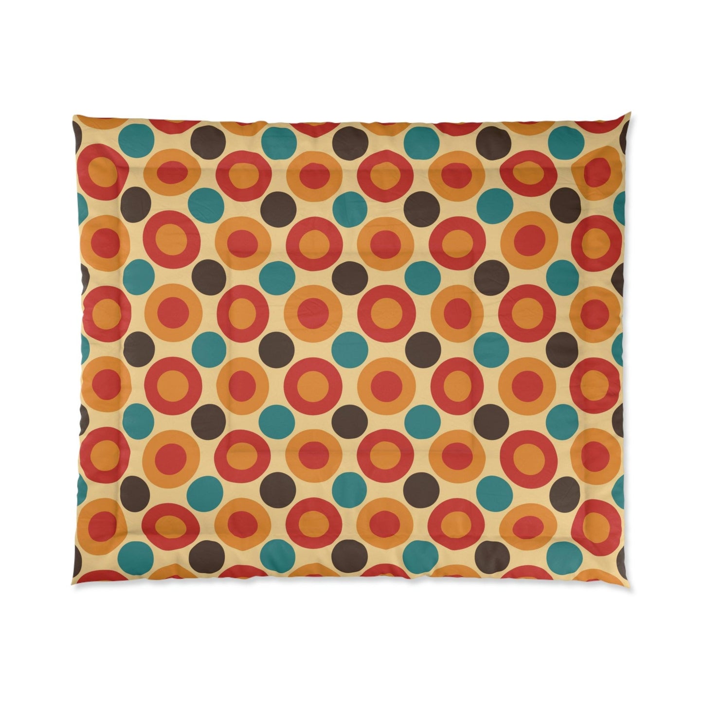 Retro 60s 70s Mod Circles Mid Century Multicolor Comforter | lovevisionkarma.com