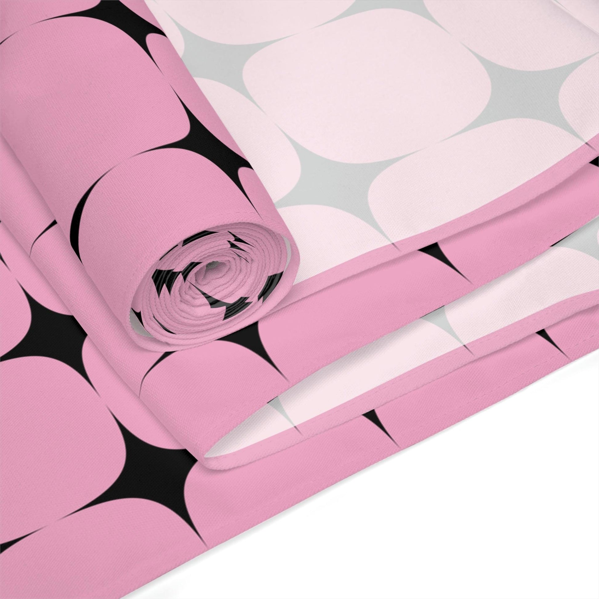 Retro Atomic Burst Mid Century Pink and Black Table Runner | lovevisionkarma.com