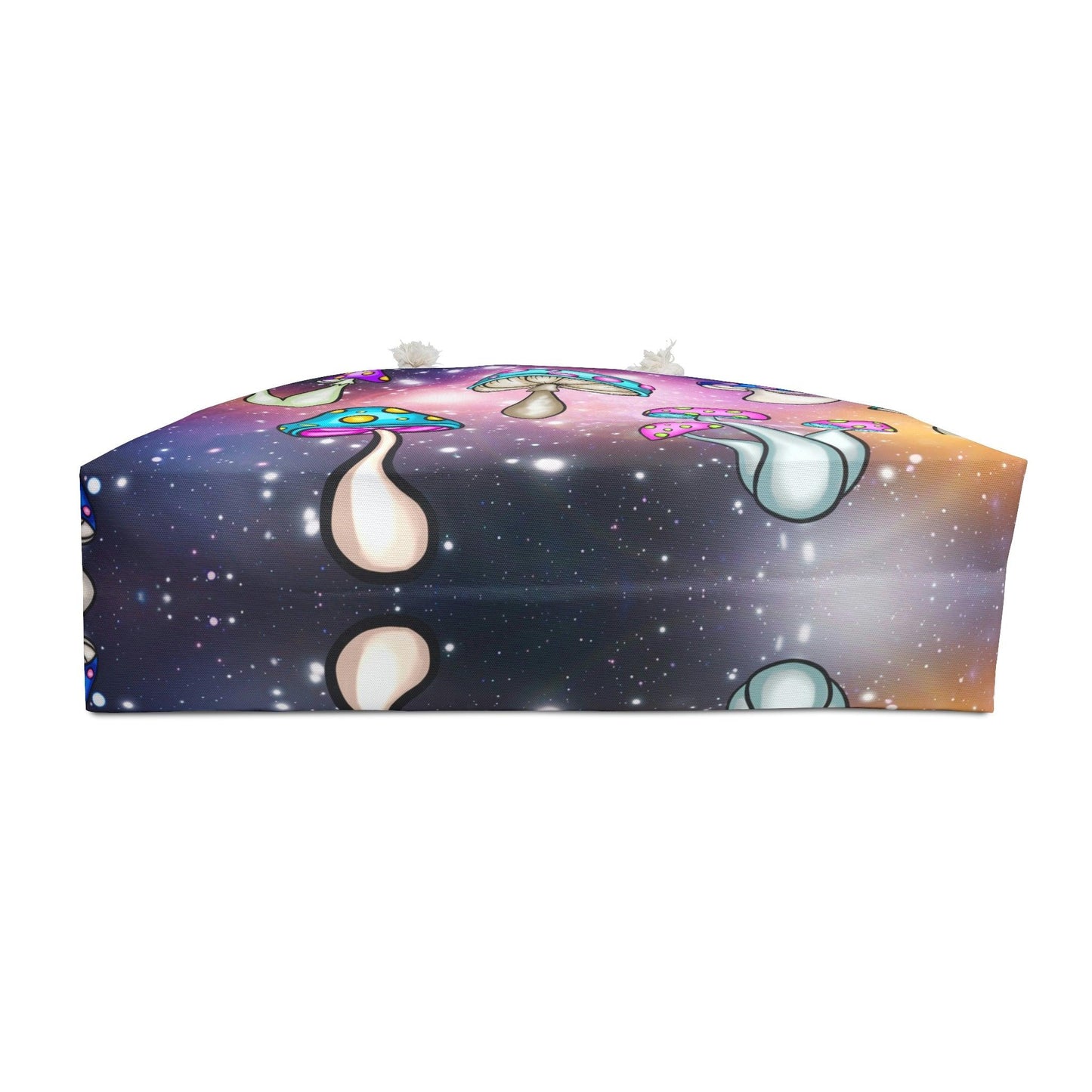Trippy Space Mushroomcore Weekender Hippie Tote Bag | lovevisionkarma.com