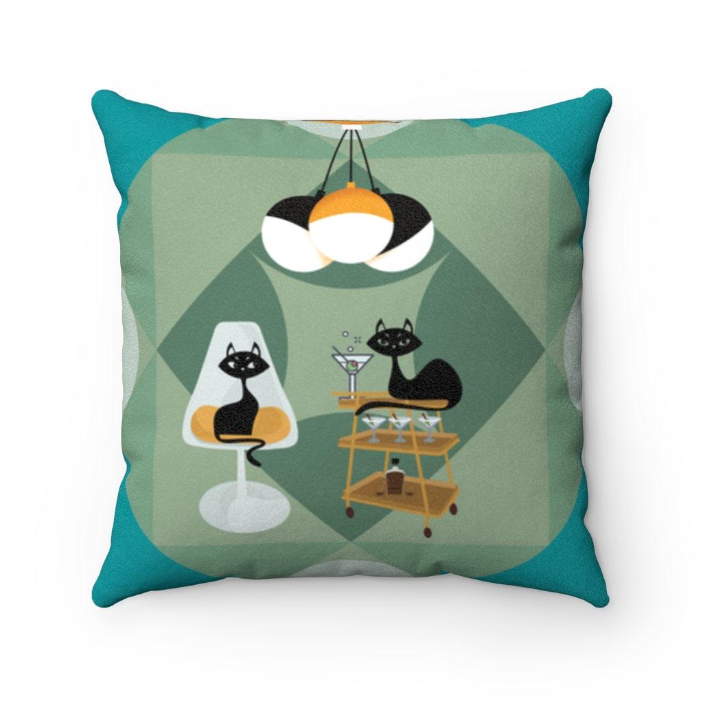 Retro Atomic Cool Cats Mid Century Lounge Throw Pillow | lovevisionkarma.com