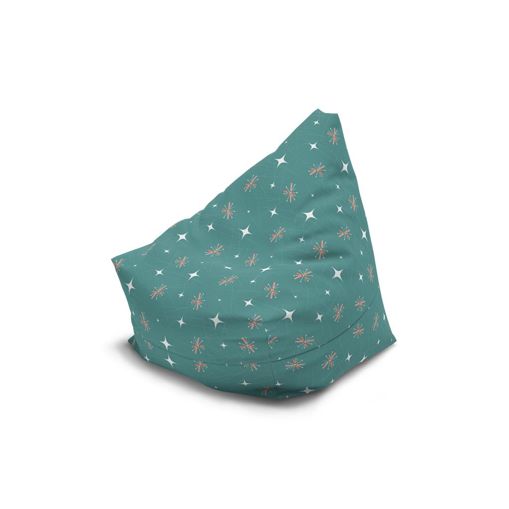 Atomic Burst Teal & Pink Mid Century Bean Bag Chair COVER | lovevisionkarma.com