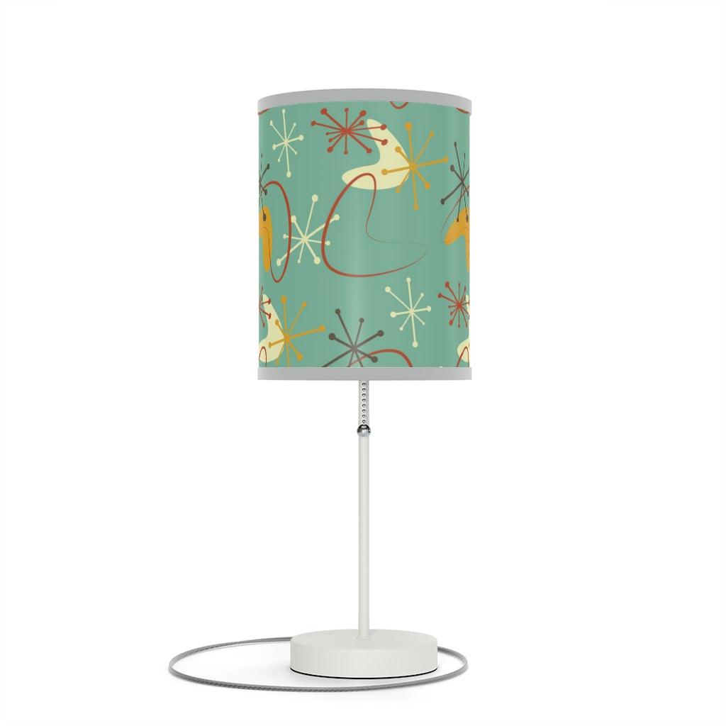 Atomic Boomerang and Burst MCM Teal Tabletop Lamp | lovevisionkarma.com
