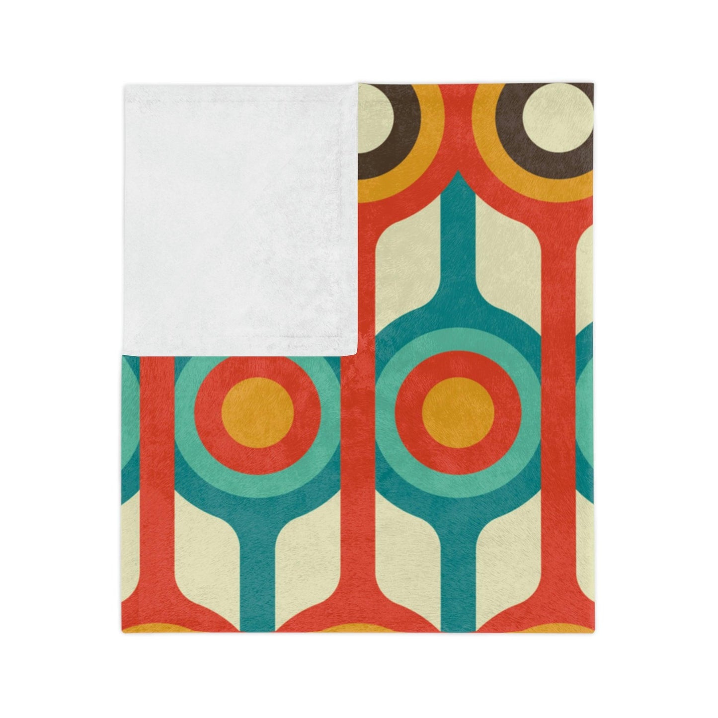 Retro Mid Century Mod Geometric Multicolor Velveteen Minky Blanket | lovevisionkarma.com