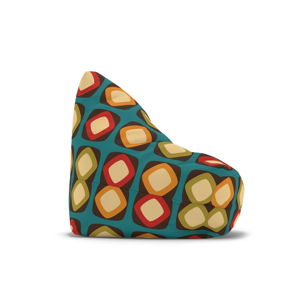 Retro Mod Squares Multicolor MCM Bean Bag Chair COVER | lovevisionkarma.com