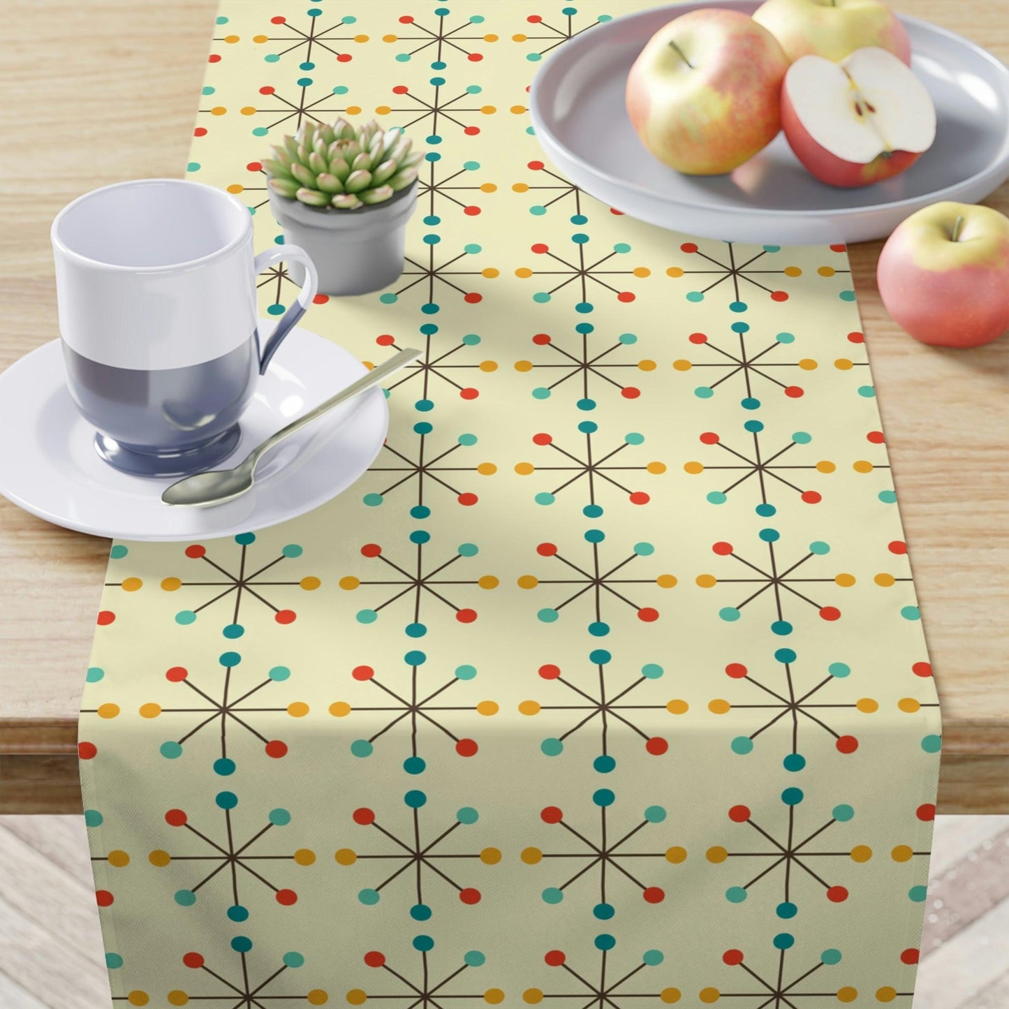 Retro 50s Starburst Mid Century Mod Multicolor Table Runner | lovevisionkarma.com