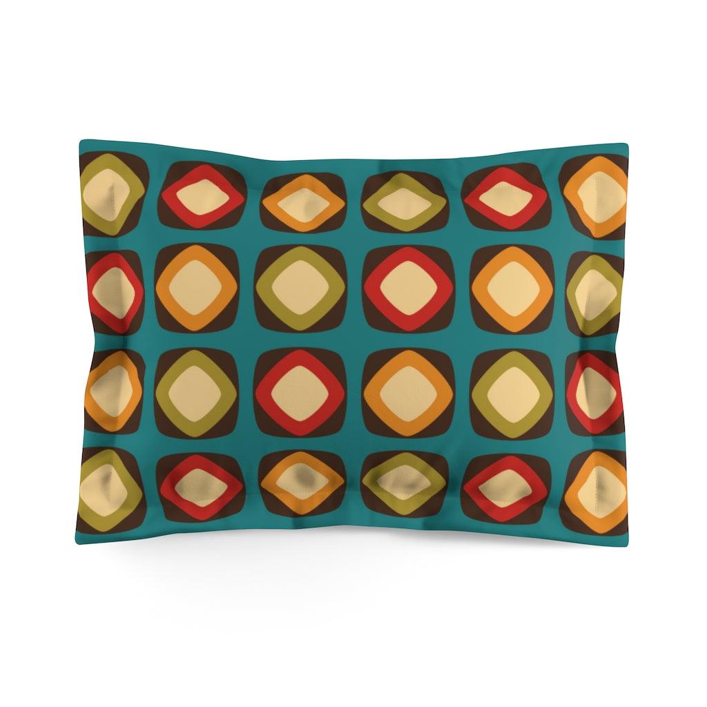 Retro Mod Squares Multicolor MCM Pillow Sham | lovevisionkarma.com