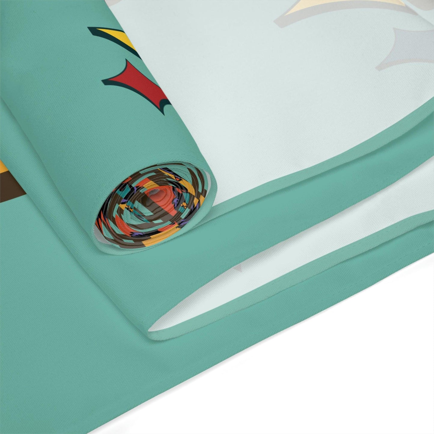 Retro Kitsch Cats Mid Century Mod Blue Table Runner | lovevisionkarma.com