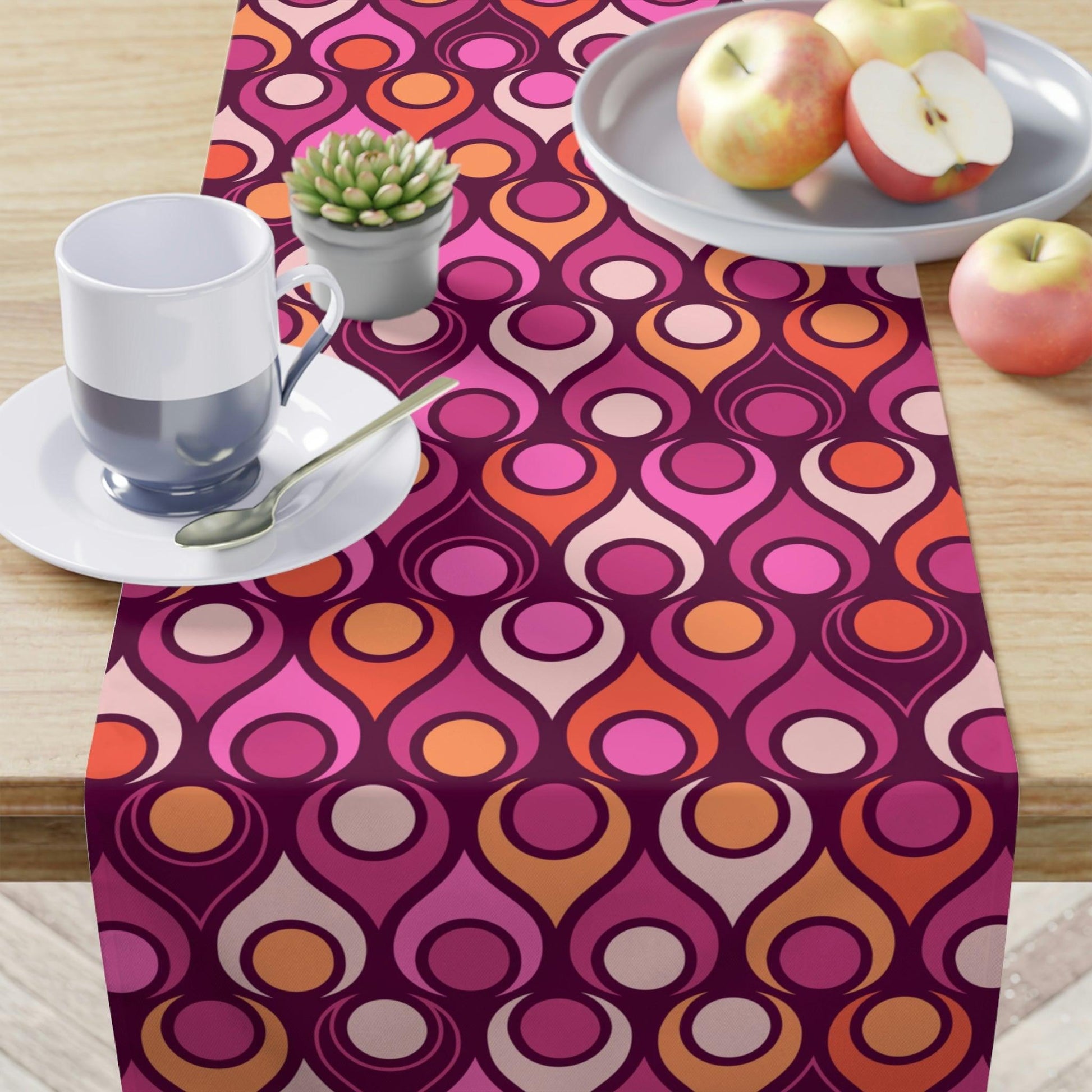 Groovy Mod Retro Magenta Purple MCM Table Runner | lovevisionkarma.com