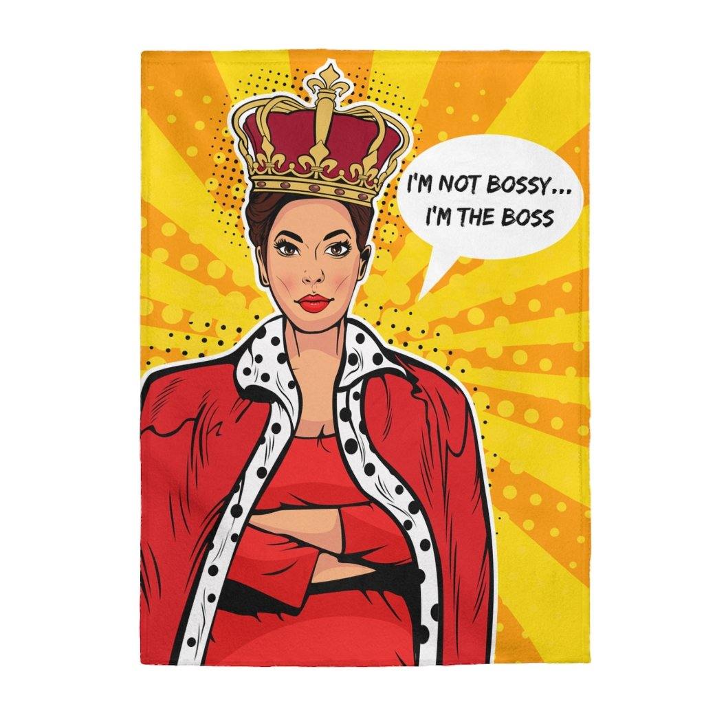 "I'm the Boss" Comic Pop Art Velveteen Lightweight Blanket | lovevisionkarma.com