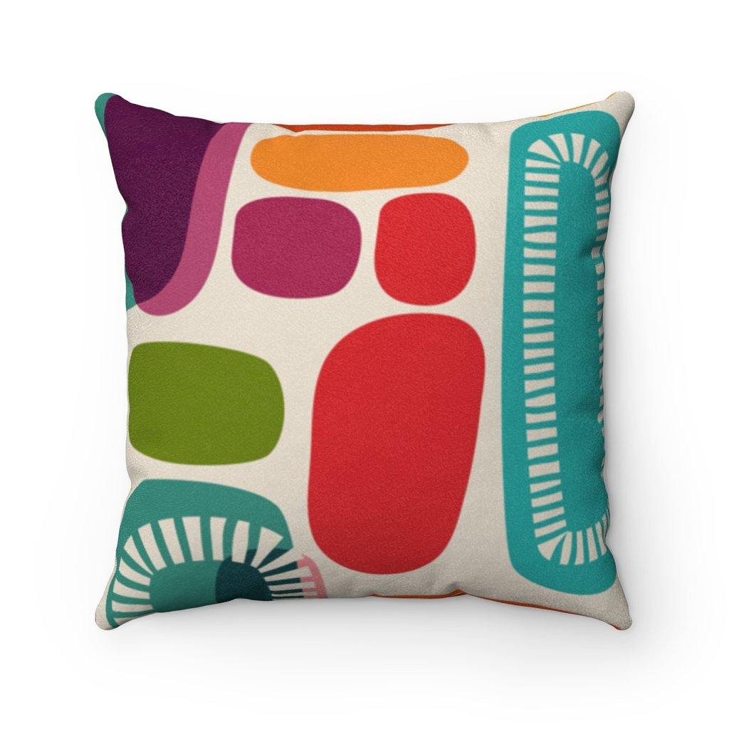 60s 70s Mid Century Modern Vibrant Abstract Pillow | lovevisionkarma.com