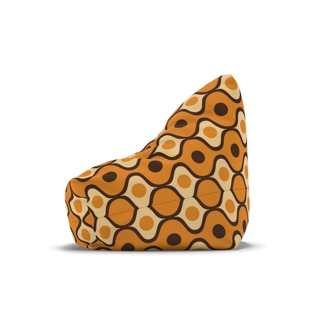 Retro Orange & Brown Geometric MCM Bean Bag Chair COVER | lovevisionkarma.com