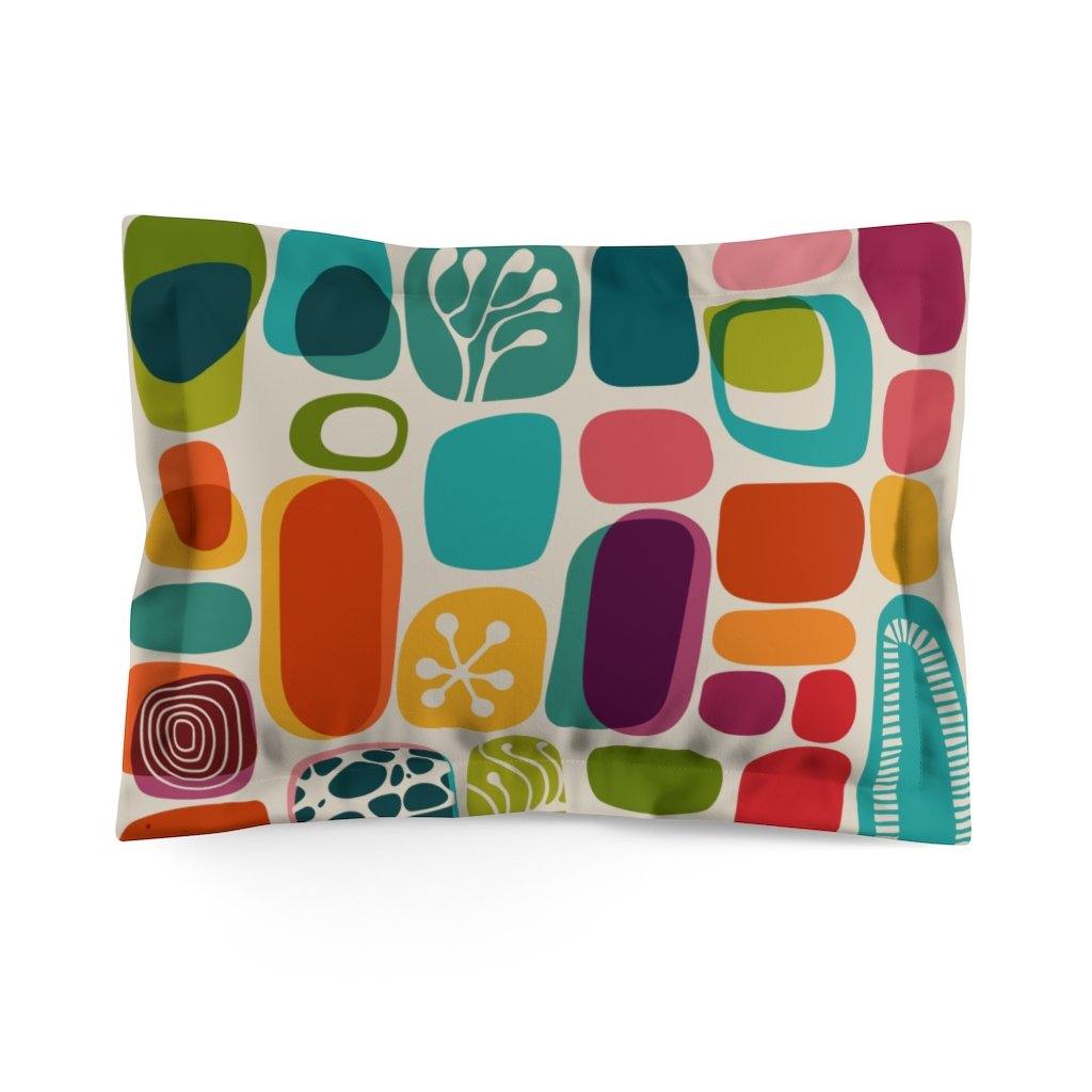 Vibrant Abstract Mid Century Modern Pillow Sham | lovevisionkarma.com