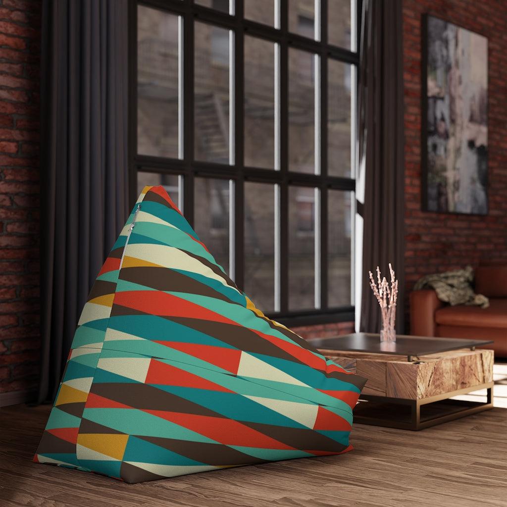 Mid Century Multicolor Diamonds Bean Bag Chair COVER | lovevisionkarma.com