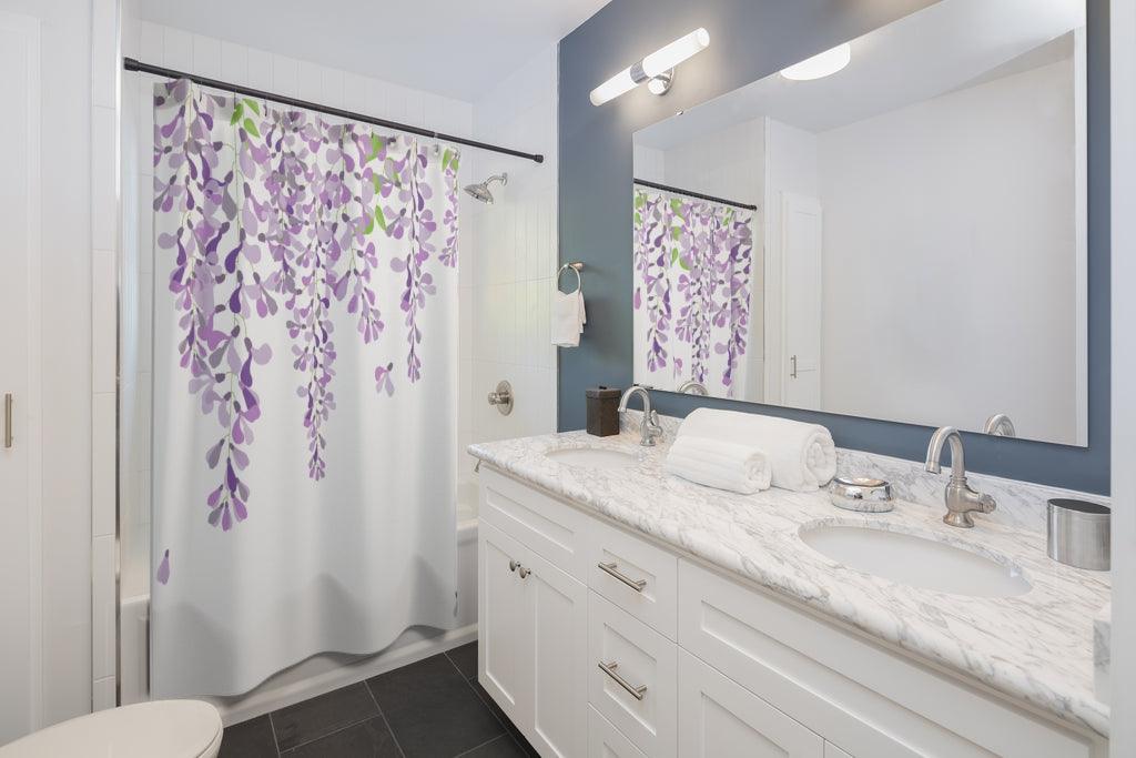 Wisteria Branches Botanical Shower Curtain | lovevisionkarma.com